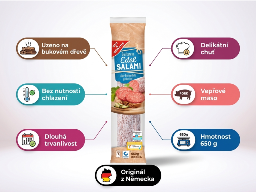 G&G Delikatesní salám 650 g - přehled výhod