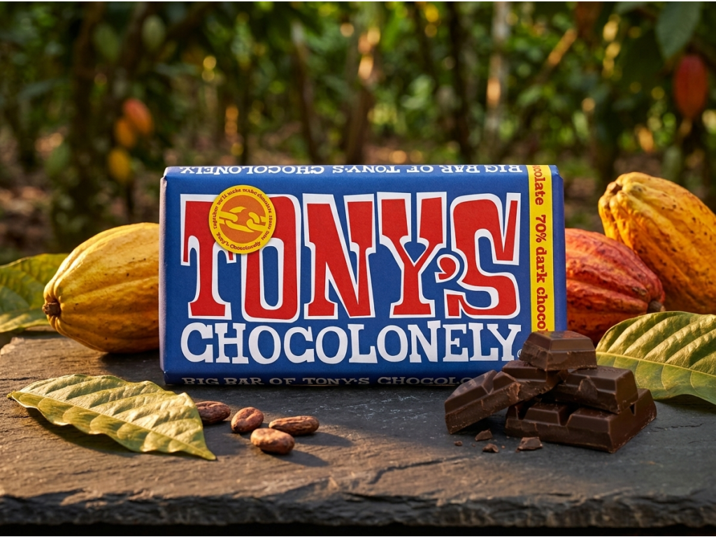 Tony's Chocolonely 70 % s kakaovými boby