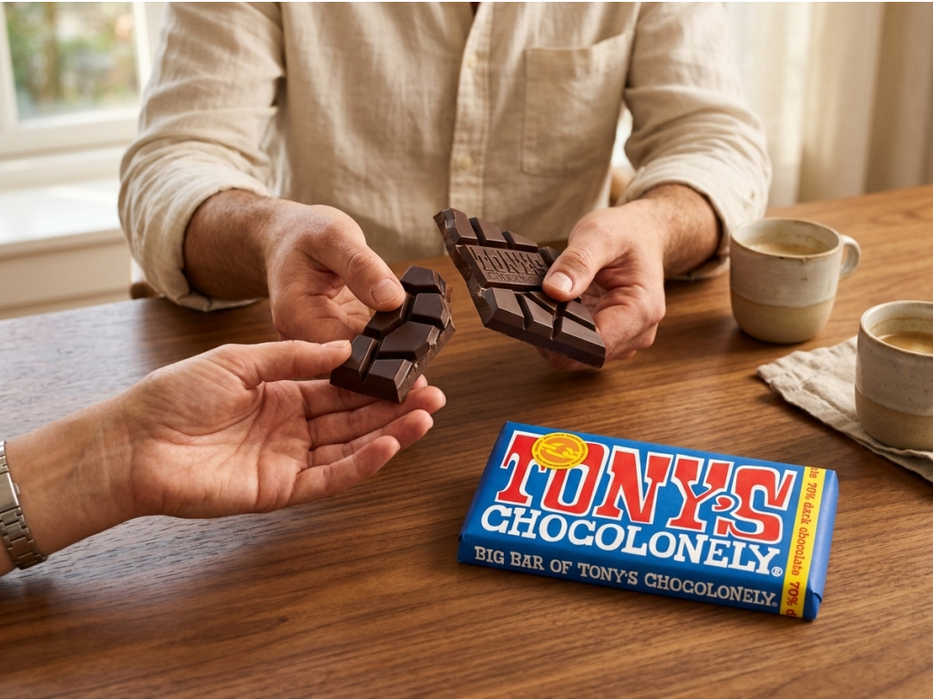 Sdílení hořké čokolády Tony's Chocolonely 70 %