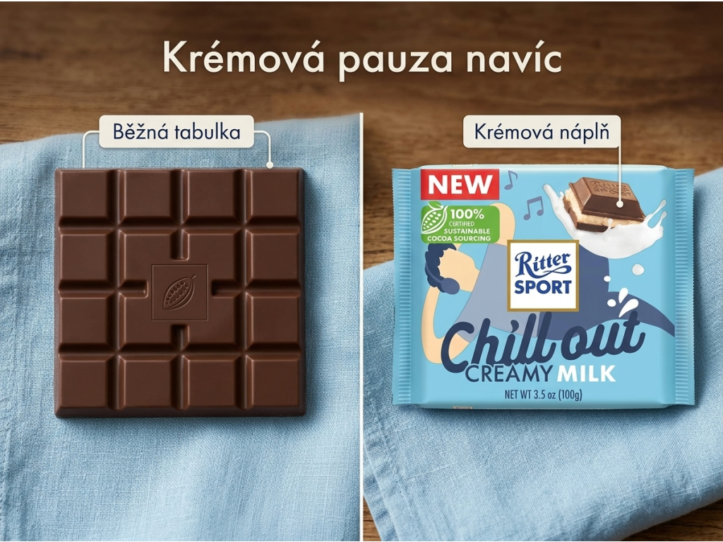Srovnání Ritter Sport Chill Out Creamy Milk s běžnou čokoládou