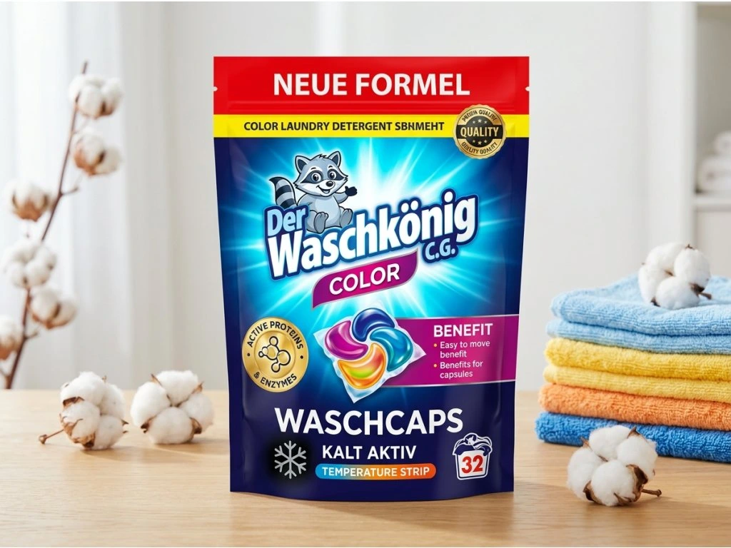 WaschKönig kapsle na praní Active Proteine 5v1 Color 32 ks - lifestyle vizuál