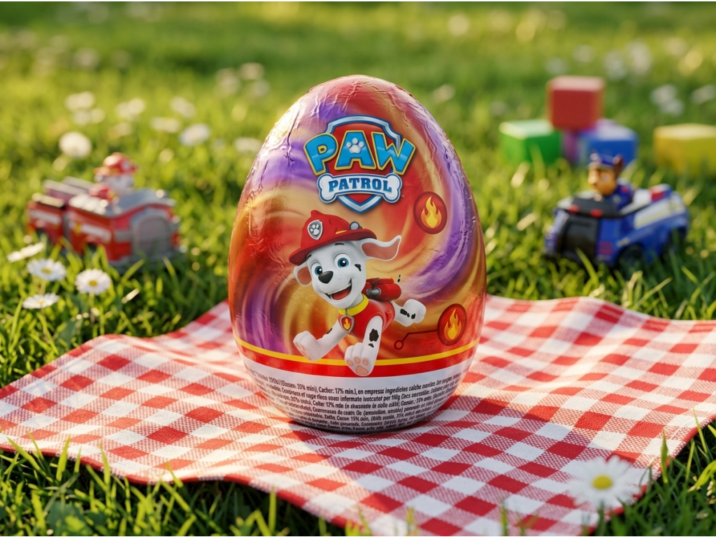 Paw Patrol čokoládové vajíčko v letním prostředí