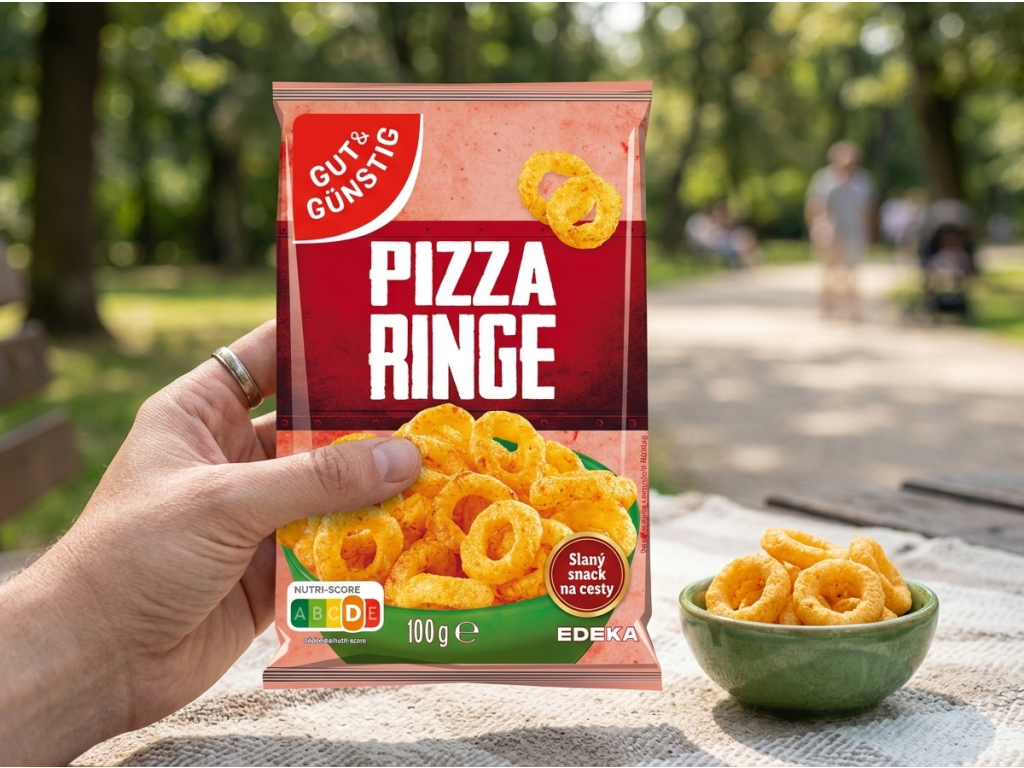 G&G Pizza kroužky v ruce
