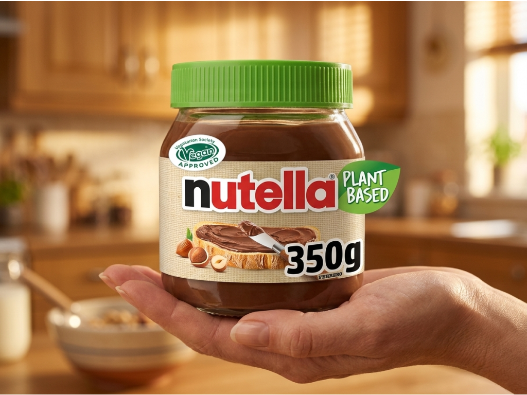 Nutella Plant Based Vegan 350 g držená v ruce