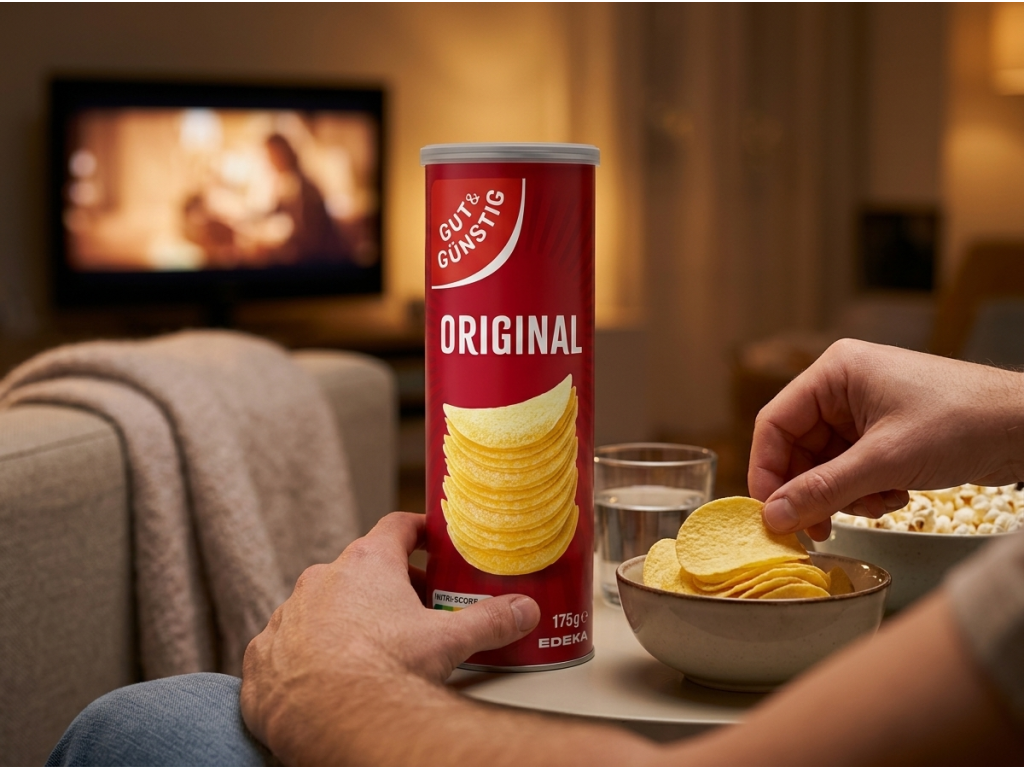 G&G Stapelchips Original solené 175 g - večerní servírování