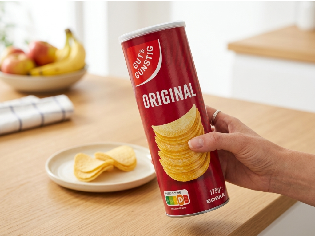 G&G Stapelchips Original solené 175 g - produkt v ruce