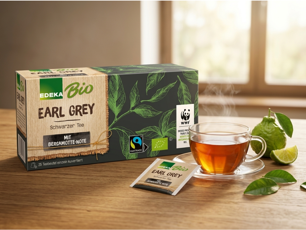 Edeka Bio Earl Grey v přírodní čajové scéně
