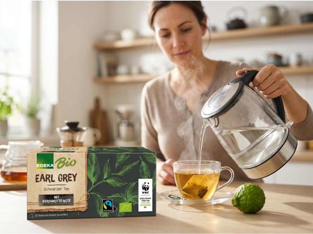 Příprava čaje Edeka Bio Earl Grey