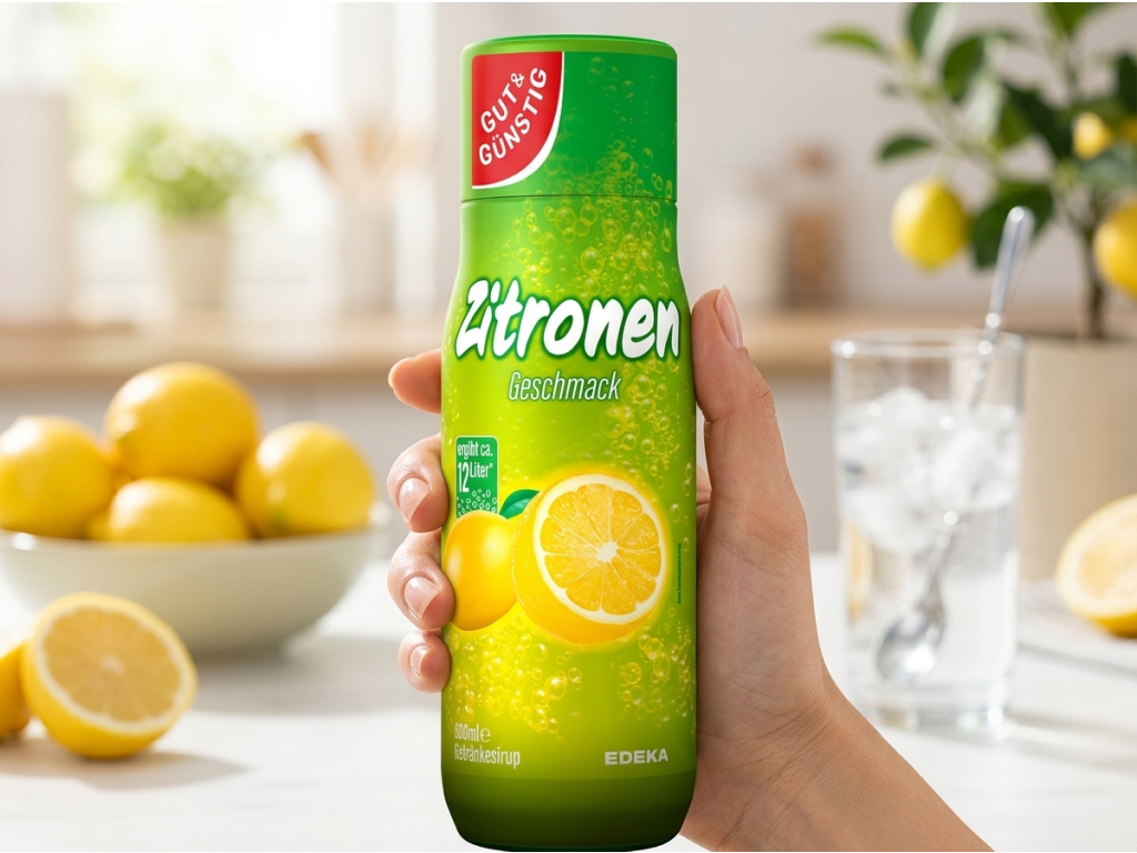 G&G citronový sirup 500 ml - lahev v ruce