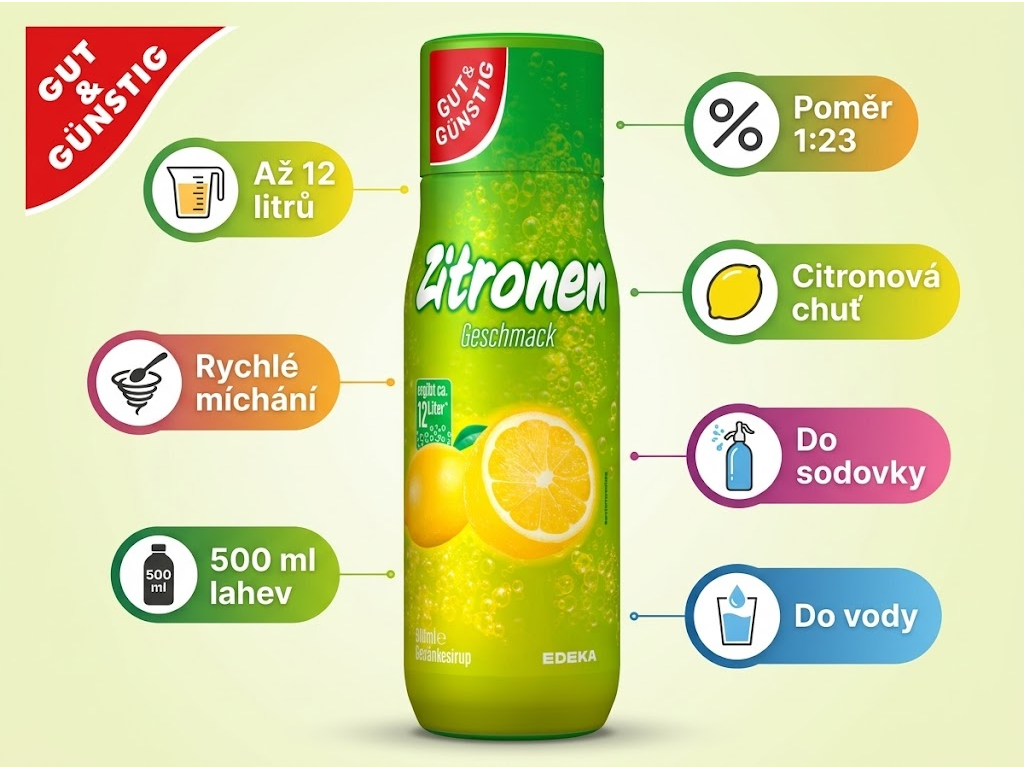 G&G citronový sirup 500 ml - hlavní výhody