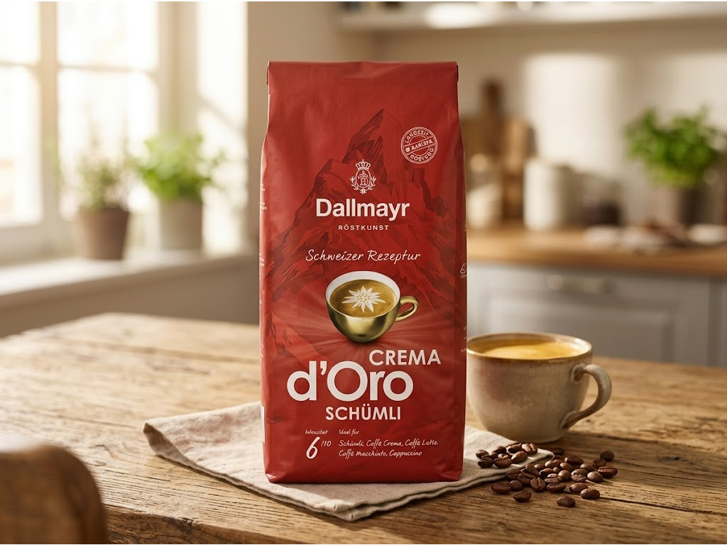 Dallmayr Crema d´Oro Schümli zrnková káva 1 kg - káva v domácím prostředí