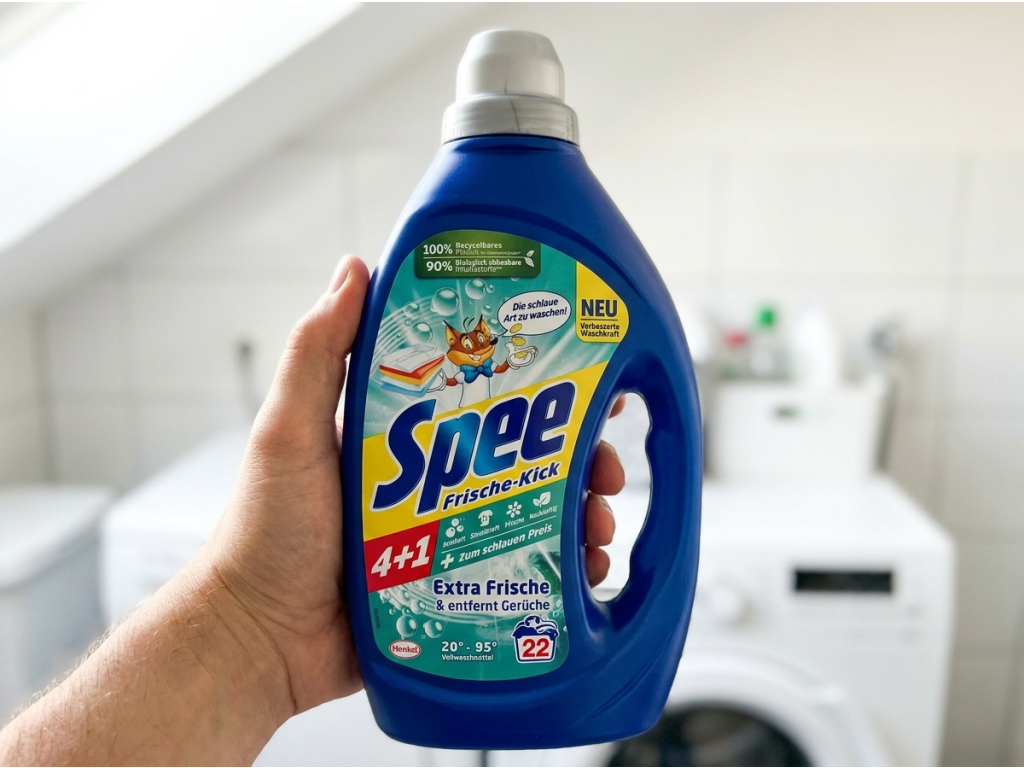 Spee prací gel Frischer Morgen v ruce
