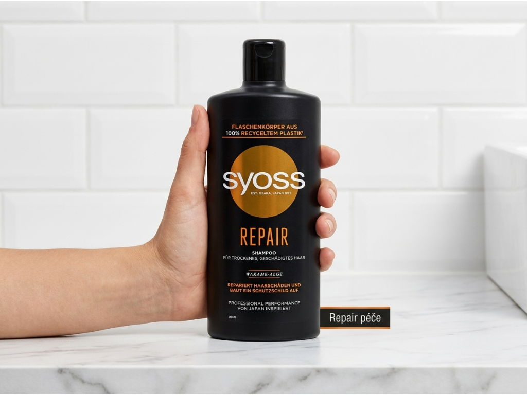 Šampon Syoss Repair v ruce