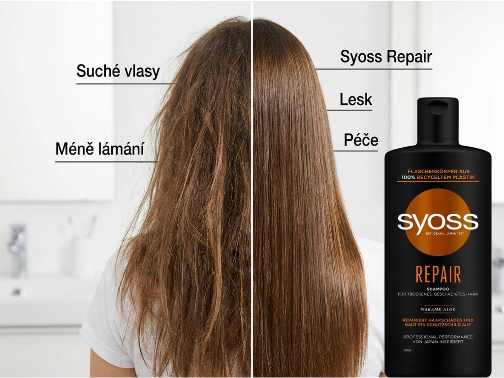 Srovnání vlasové péče Syoss Repair
