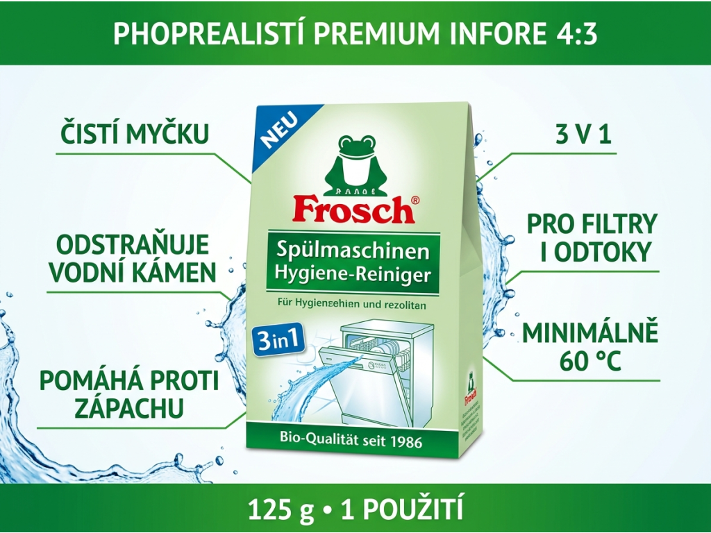 Frosch hygienický čistič myčky 3v1 - hlavní výhody
