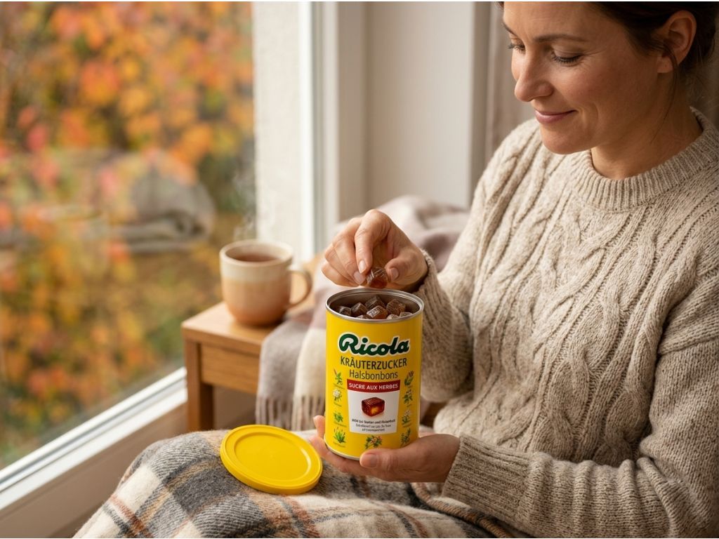 Ricola bylinné bonbóny Original při používání