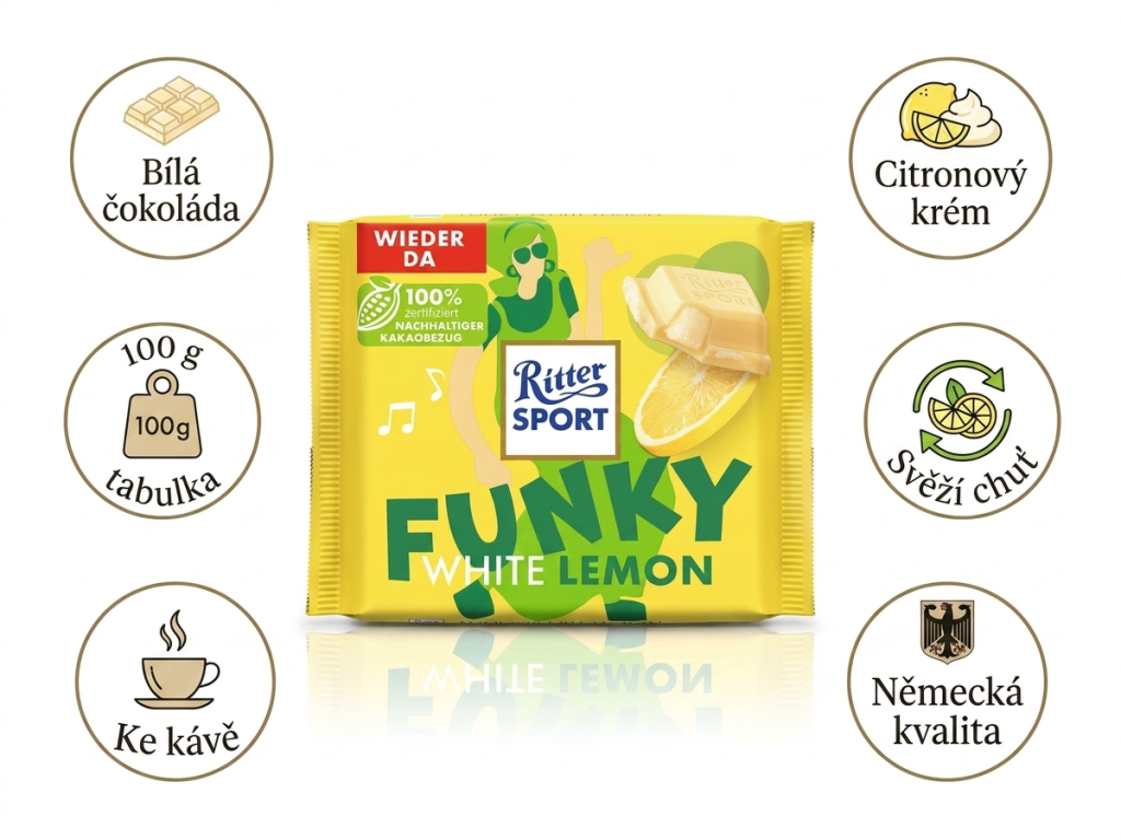 Ritter Sport Funky White Lemon - přehled výhod
