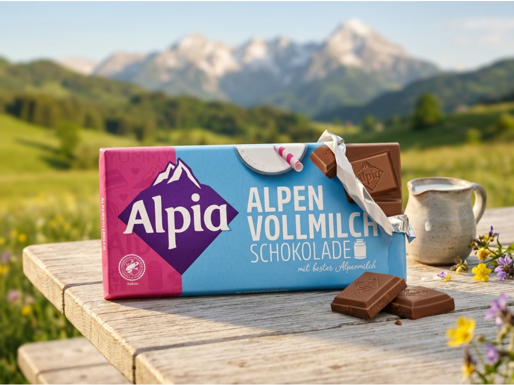 Alpia alpská mléčná čokoláda 100 g v přírodním prostředí