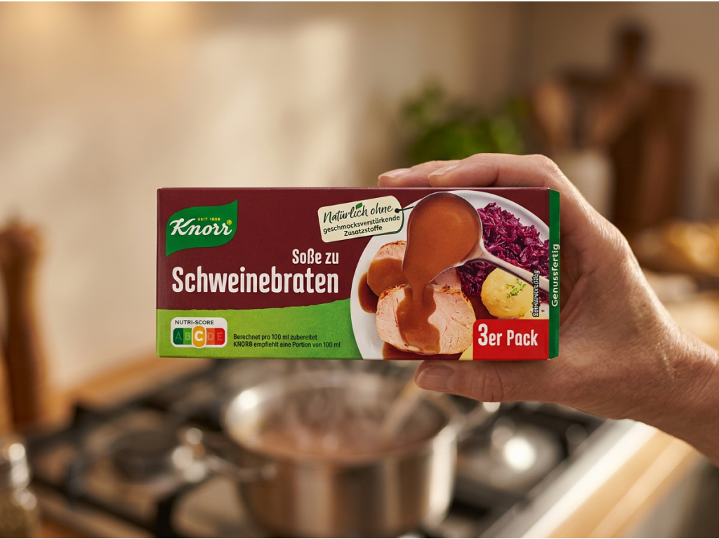 Knorr omáčka k vepřové pečeni v ruce