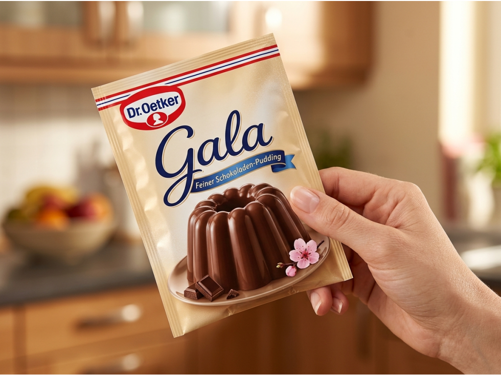 Dr. Oetker Gala čokoládový puding v ruce