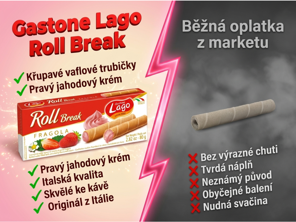 Gastone Lago Roll Break jahoda srovnání s konkurencí
