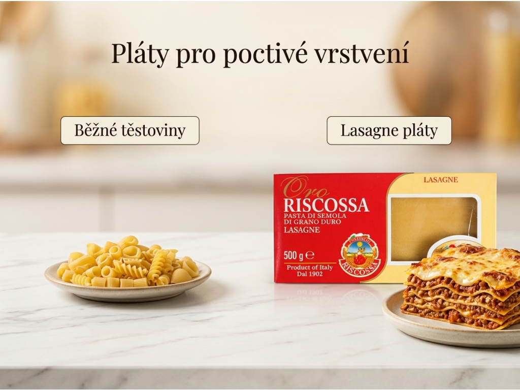 Srovnání Riscossa Lasagne di semola s běžnými lasagnemi