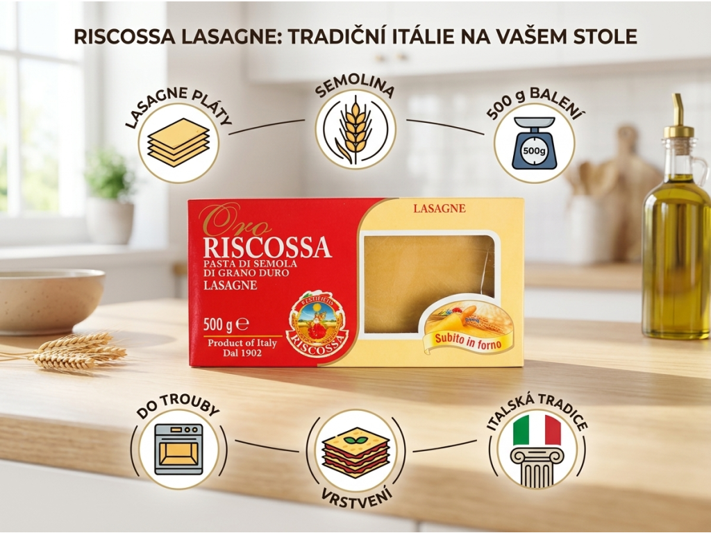 Riscossa Lasagne di semola - přehled výhod