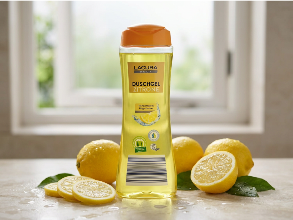 Lacura sprchový gel s vůní citronu 400 ml v koupelně s citrony