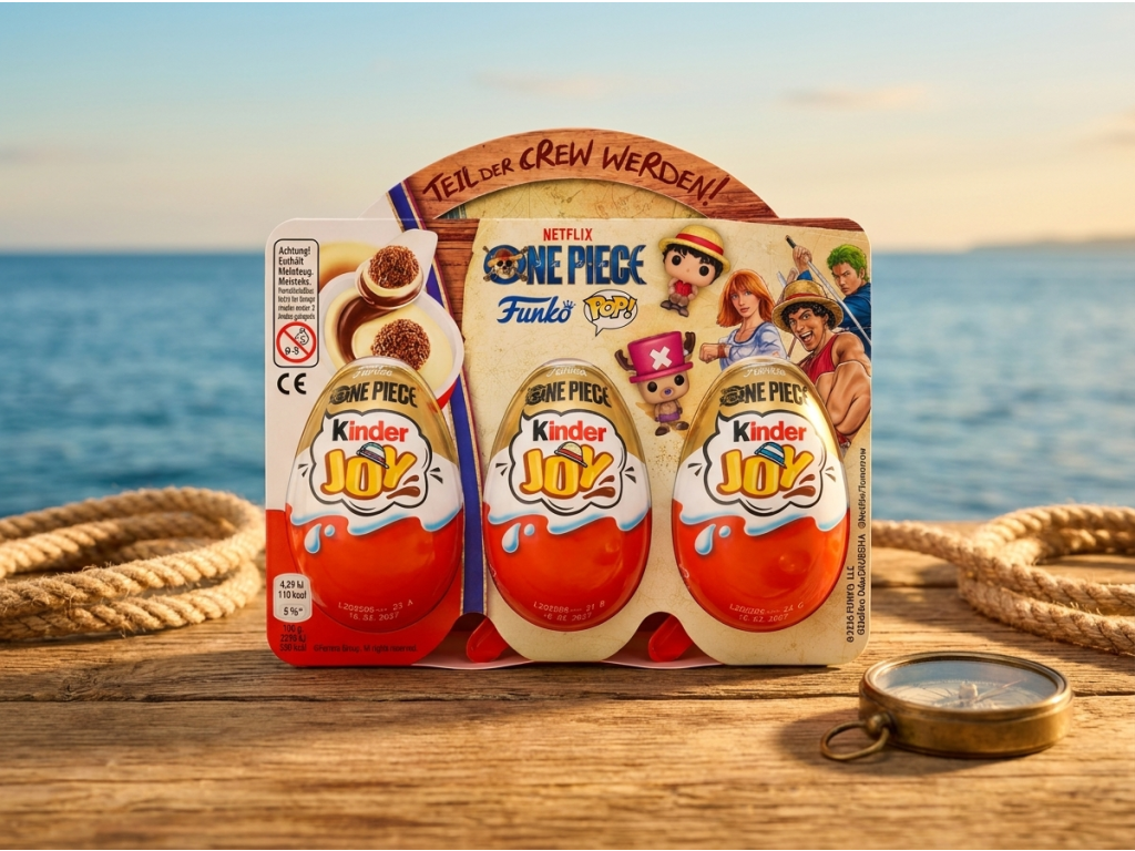 Kinder Joy One Piece Funko Pop v dobrodružném prostředí
