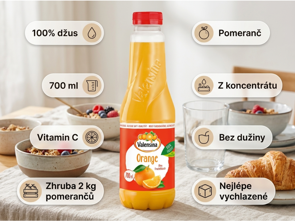 Valensina pomerančový džus - přehled výhod