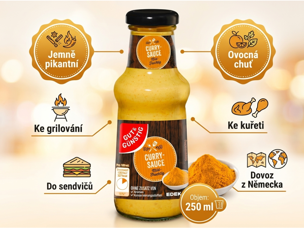 G&G kari omáčka - výhody