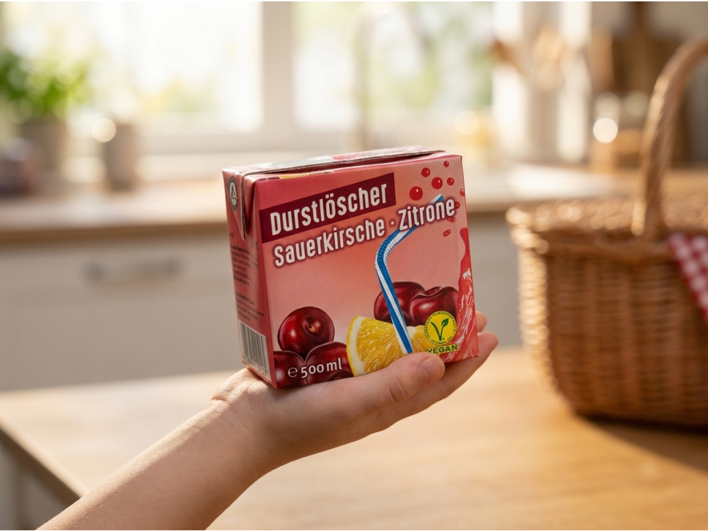 Durstlöscher višeň a citron 500 ml v ruce