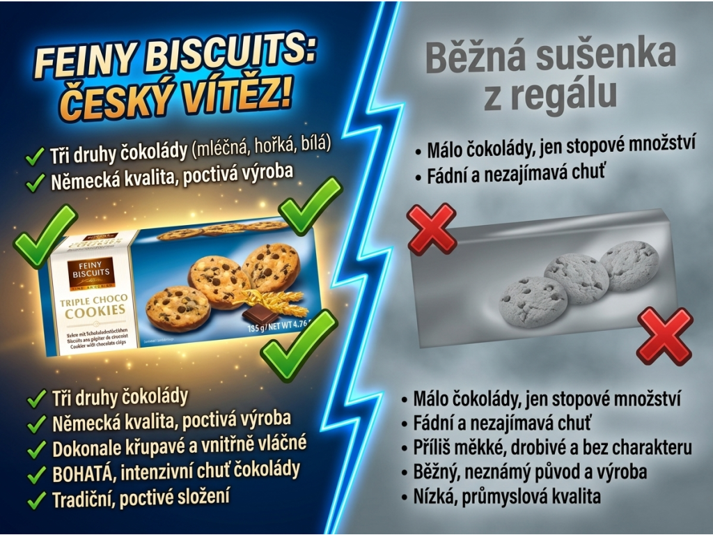 Srovnání Feiny Biscuits s běžnou sušenkou