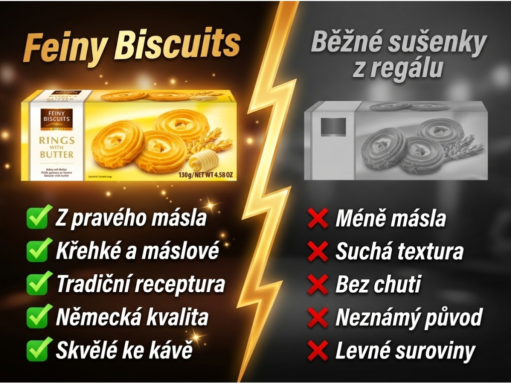 Srovnání Feiny Biscuits máslových sušenek s běžnými sušenkami