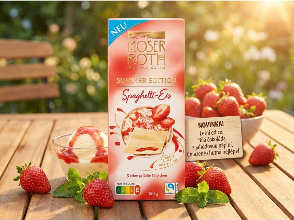 Moser Roth Sommer Edition Spaghetti Eis cokolada v letnim prostredi