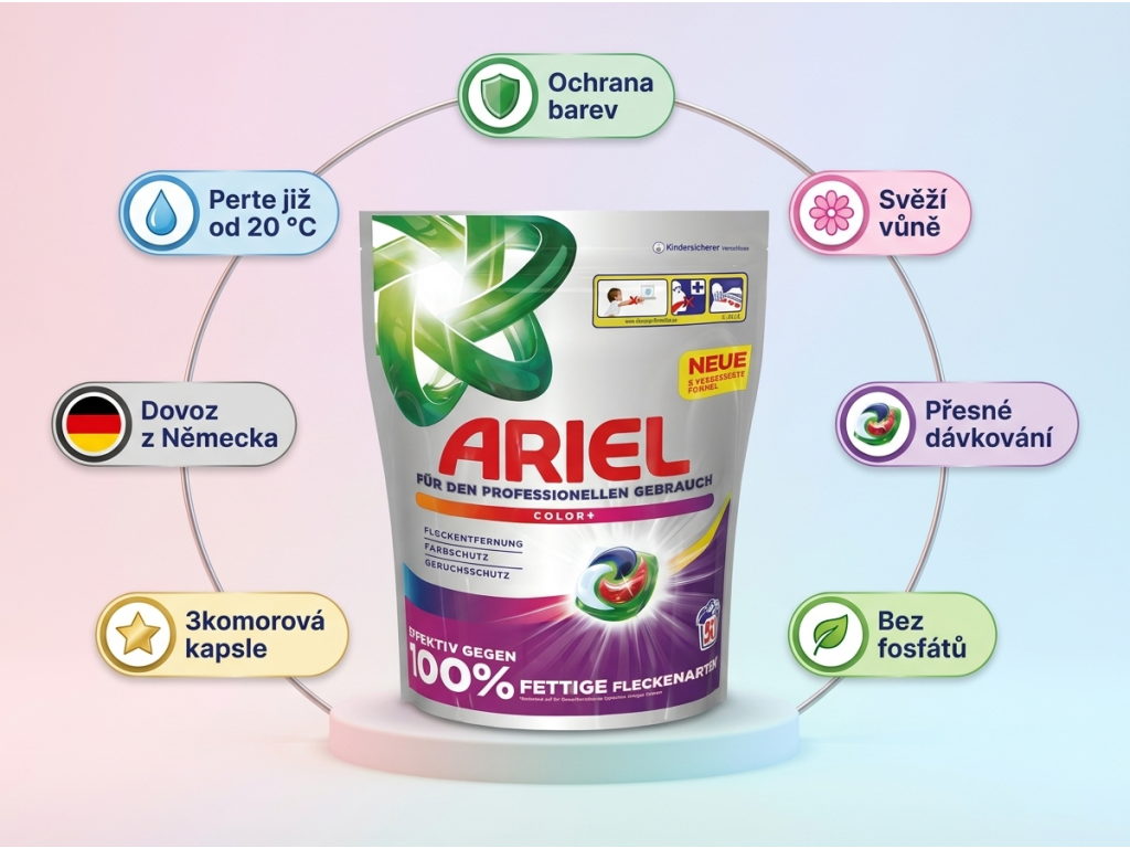 Ariel Professional Color kapsle - přehled výhod