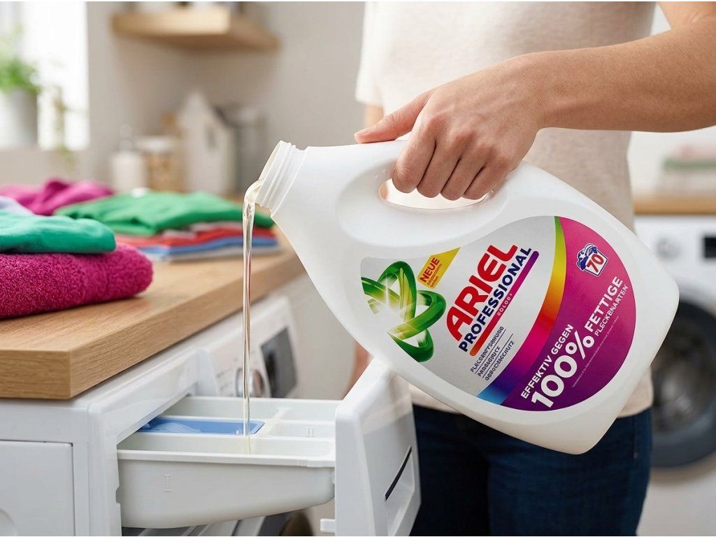 Ariel Professional XXL prací gel Color 70 dávek 3,15 l - použití při dávkování do pračky
