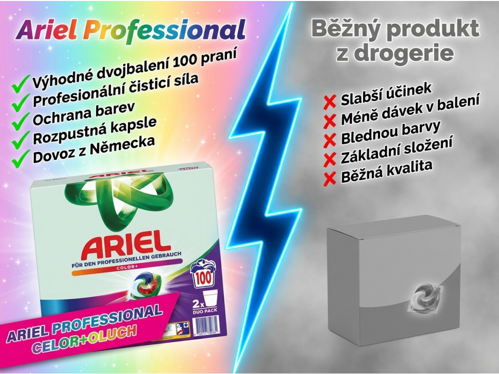 Srovnání Ariel Professional s běžnými kapslemi