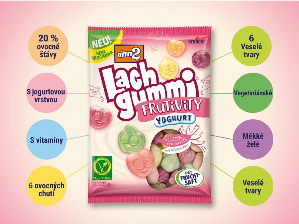 nimm2 Frutivity ovocné želé s jogurtem 225 g - hlavní výhody
