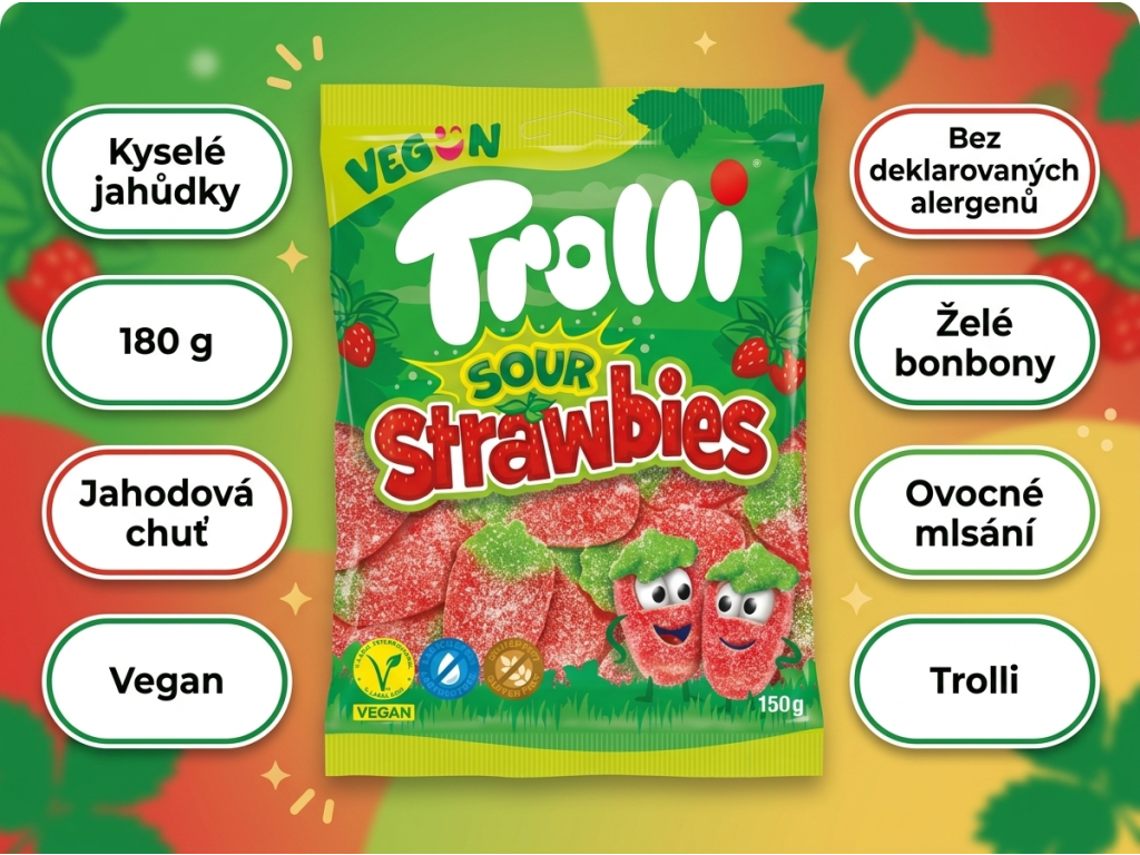 Trolli kyselé jahůdky - přehled výhod