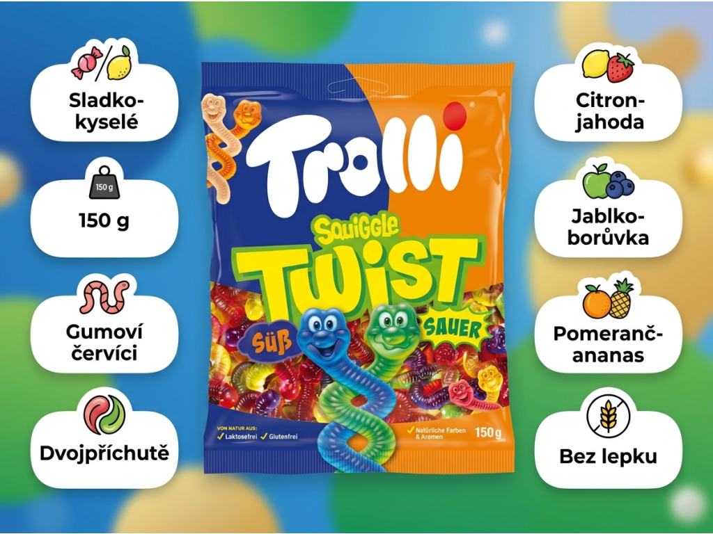 Trolli Squiggle Twist - přehled výhod