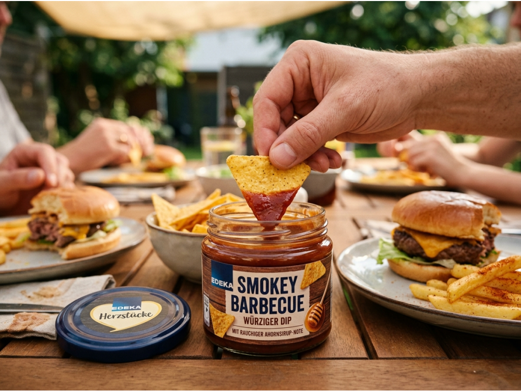 Edeka Dip Smokey Barbecue omáčka 245 ml - dipování chipsů