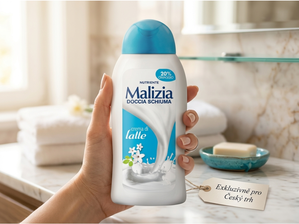 Malizia sprchový gel Crema di Latte - balení do ruky