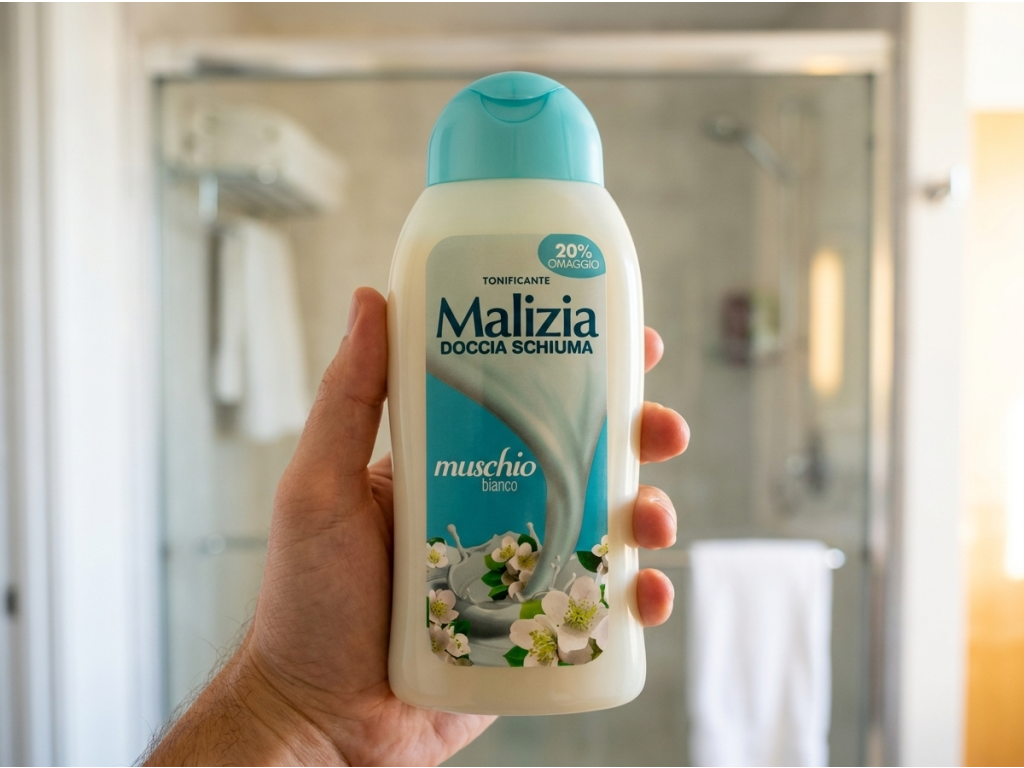 Malizia Muschio Bianco balení v ruce