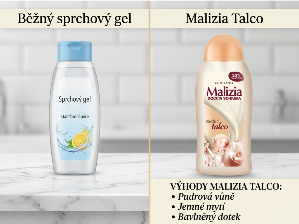 Malizia Talco srovnání sprchových gelů