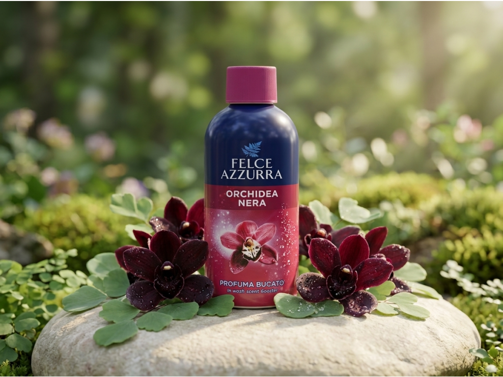 Felce Azzurra Orchidea Nera parfém na prádlo v přírodním prostředí