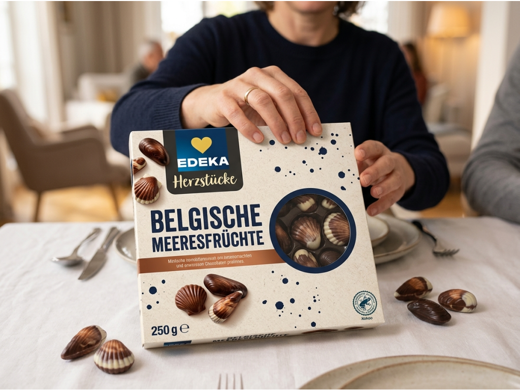 Nabízení Edeka Mořských plodů hostům