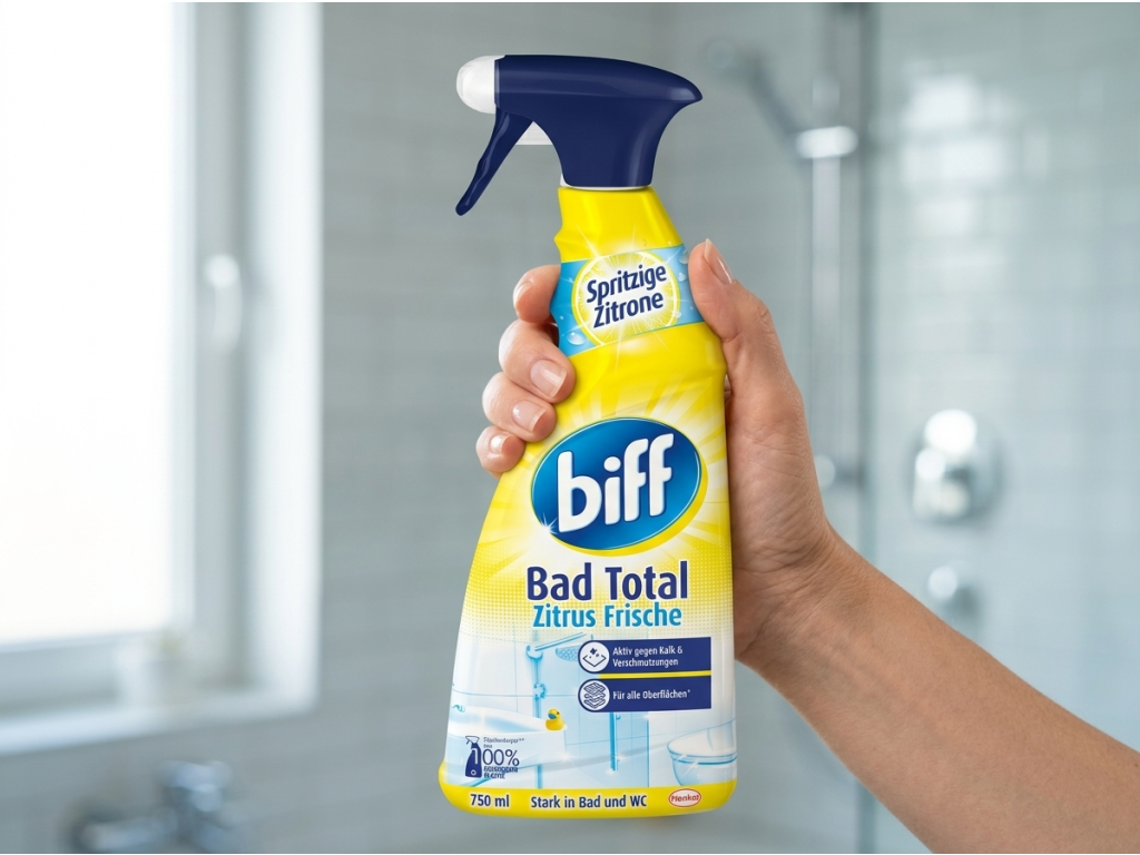 Biff čistič koupelen 750 ml v ruce