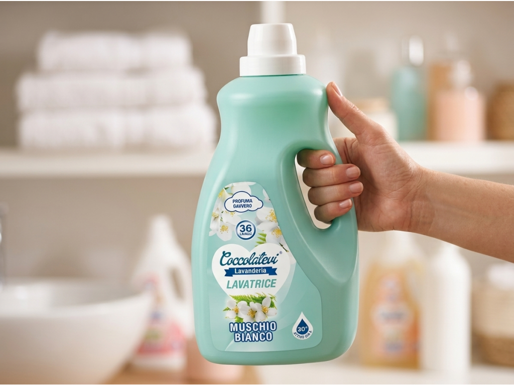 Coccolatevi Muschio Bianco prací gel v ruce