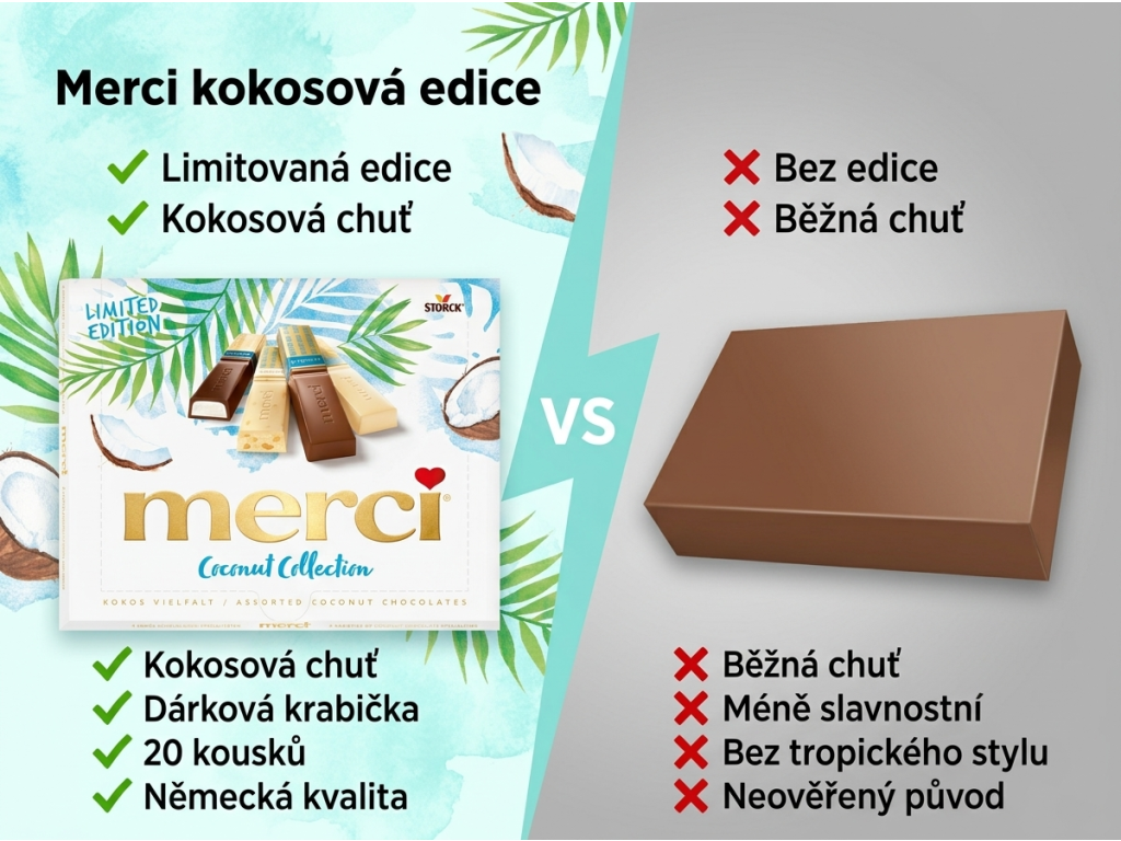 Storck Merci Finest Selection Kokosová edice 250g - srovnání výhod